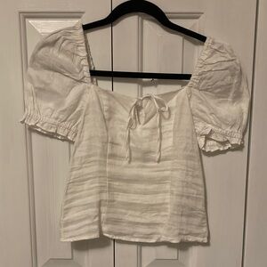 H&M White Puff Sleeve Blouse